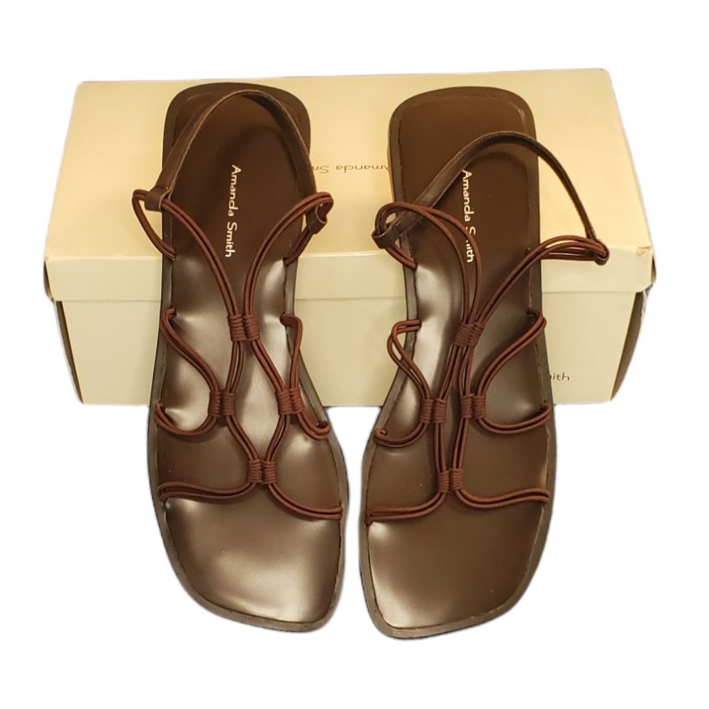 New Amanda Smith Gyro Brown Elastic Slip On Shoes SZ 8.5 M - Picture 2 of 12